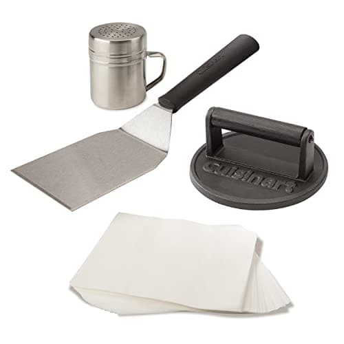 Cuisinart Smash Burger Kit with Press, Spatula, Shaker & Patty Papers