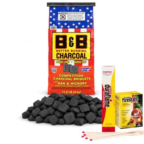 B&B Charcoal Competition Oak & Hickory Briquets, 17.6 lb