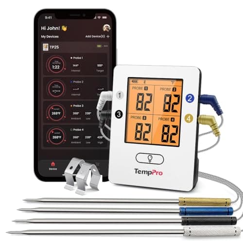 TempPro TempSync PRO TP25 4-Probe Bluetooth Thermometer