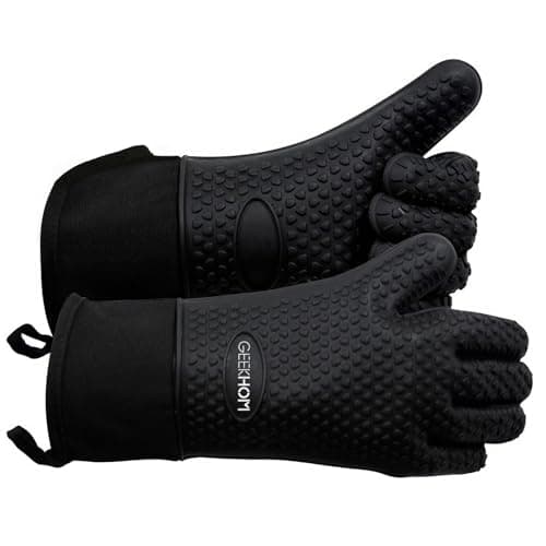 GEEKHOM Silicone Waterproof Grilling Gloves