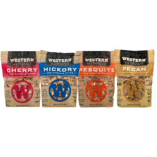 Western Premium BBQ Smoking Chips Variety 4-Pack (Cherry, Hickory, Mesquite, Pecan)