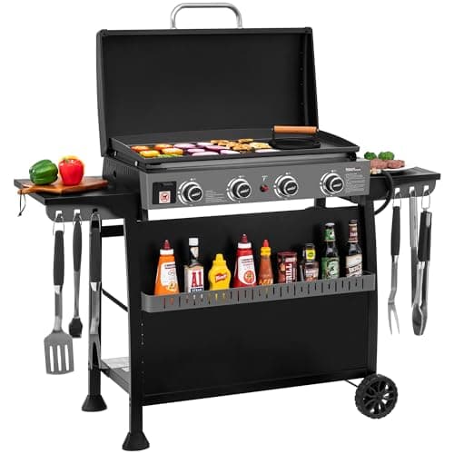 Royal Gourmet PD4001 30-Inch 4-Burner Propane Griddle with Removable Cart