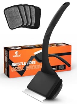 MEKER Bristle-Free Grill Brush with 5 Replacement Heads