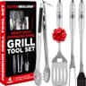 Alpha Grillers 4-Piece Stainless Grill Tool Set