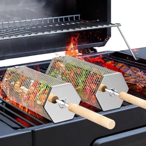Char Chimney Pick 304 Stainless Rolling Grill Basket