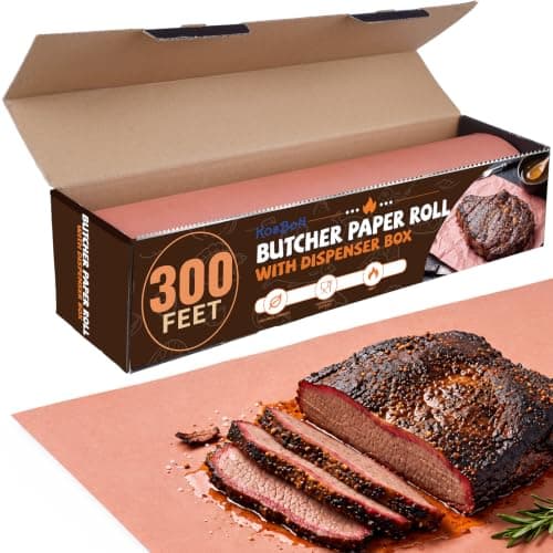 KOSBON 75 GSM Butcher Paper Roll with Dispenser Box, 18 in x 300 ft